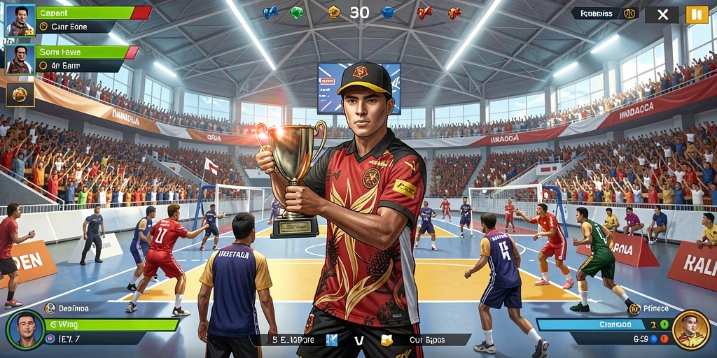 Fitur sosial memungkinkan interaksi dengan pemain lain.